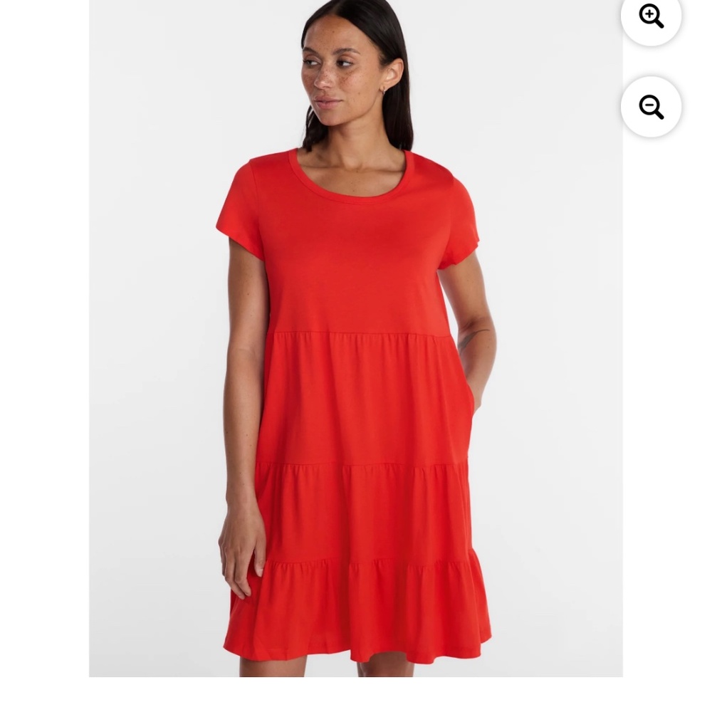 Time and Tru Women’s Red Fire Tiered Dress Size XLNEW